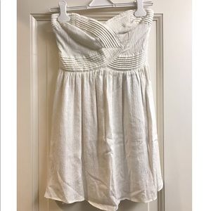 White strapless sundress
